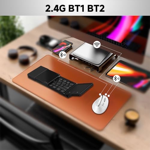 Eelexa Ergonomic Mouse, Vertical Ergo Mouse Wireless 800-3600 Levels 4 Adjustable DPI, Silent 2.4GHz Optical Carpal Tunnel Mouse for Compatible with Laptop, PC(Right Hand)