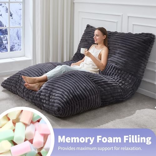 Hobestluk Adult Bean Bag Chair 3 in 1 Convertible Large Bean Bag Sofa