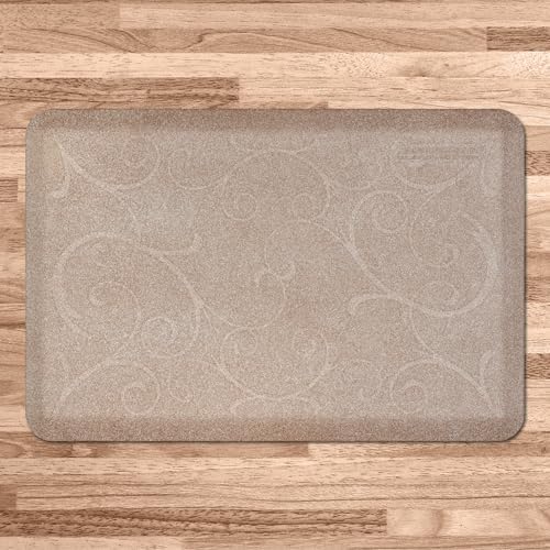 WellnessMats Bella Collection Anti-Fatigue Floor Mat, Polyurethane - Ergonomic Support Pad for Home, Kitchen, Garage, Office Standing Desk - Water Resistant - Made in USA