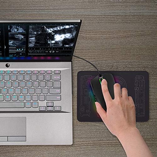 HXMJ RGB LED Gaming Mice,Wired USB C Port for Apple MacBook,Computer or Laptops with Type C Port-Black