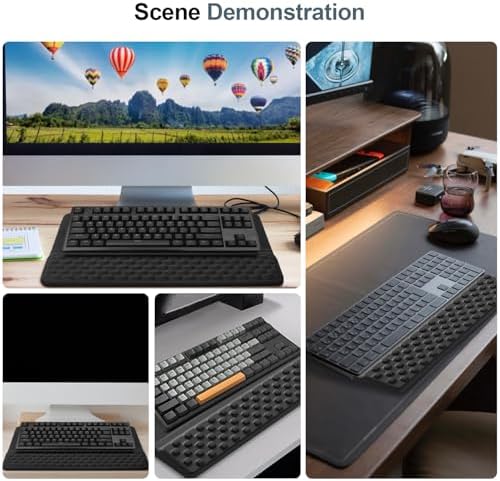 Computer Keyboard Stand with Wrist Rest,Ergonomic Tilted Keyboard Holder,Keyboard Tray Support Relieve Pain & Fatigue(Black)
