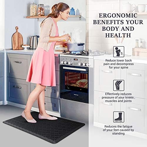 HappyTrends Kitchen Mats for Floor Cushioned Anti-Fatigue Kitchen Rugs