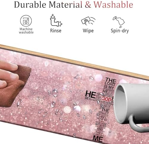 4 in 1 Mouse Pad Combo, Large Gaming Mouse Pad + Keyboard Wrist Support + Mouse Wrist Rest + Coaster, Table Pad 31.5 "x 11.8" with Memory Foam Ergonomic Wrist Pad Set, God Jesus Christ
