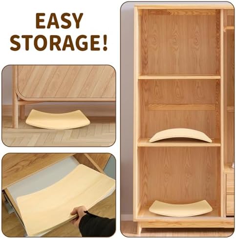 Gentle Monster Wooden Wobble Balance Board, 35 Inch Rocker Board Natural Wood, Open Ended Learning Toy, Yoga Curvy Board for Classroom & Office Adult