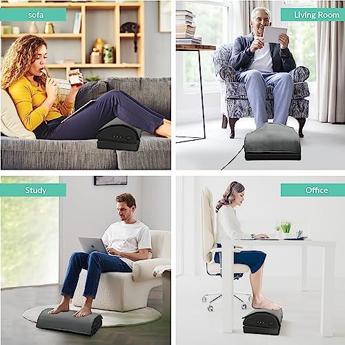 Snailax Heated Footrest Under Desk, Adjustable Foot Rest with Vibration