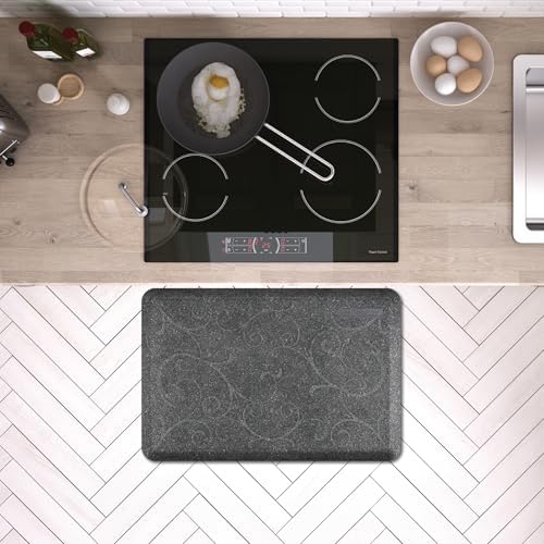 WellnessMats Bella Collection Anti-Fatigue Floor Mat, Polyurethane - Ergonomic Support Pad for Home, Kitchen, Garage, Office Standing Desk - Water Resistant - Made in USA