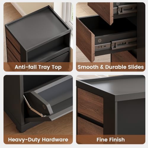 Mobile File Cabinet Under Desk with 3 Drawer, Office Storage Cabinet