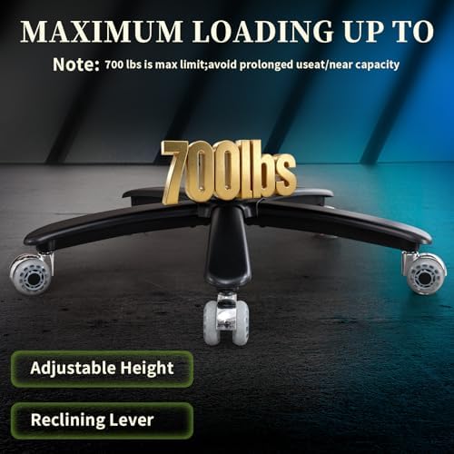 700lbs Big and Tall Office Chair for Heavy People with 5D Flip Armrests Heavy Duty Executive Chair with Adjustable Lumbar Support, Metal Base, Rubber Caster Wheels, Wide Seat for Sitting All Day