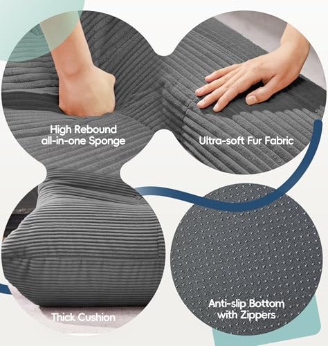 Hobestluk Medium Bean Bag Chairs Lounge Floor Chair BeanBag Couch Togo Sofa