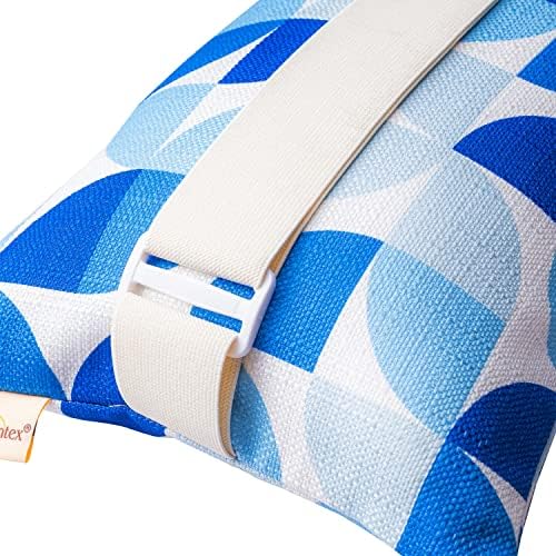 Patio Chairs Headrest Pillows,Outdoor Ledge Pool Lounge Chair Pillows with Insert Adjustable Elastic Stripe for Recliner Adirondack Head Neck Attachment, 2 Pack Size 11”*16” Blue