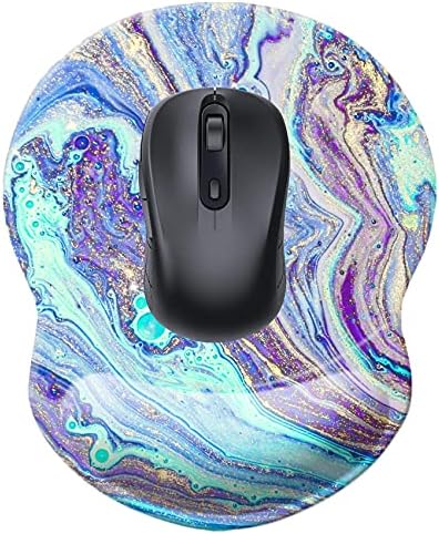 Mouse Pad with Wrist Support, Non Slip Mousepad Wrist Rest for Office, Computer, Laptop & Mac-Comfortable & Lightweight Ergonomic Support Mouse Mat(Pretty Marble-J)