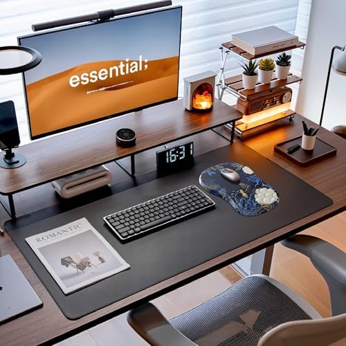 Ergonomic Mouse Pad with Wrist Rest, Flower Mouse Pad with Massage Design,Soft Mousepad for Carpal Tunnel Pain Relief with Integrated Memory Foam Slope Massage Bulge for Wireless Mouse & Desk