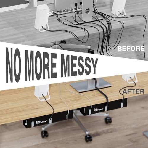 Under Desk Cable Management Tray, 2-Pack 16" Cable Raceway