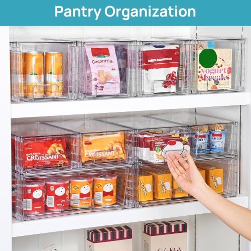 Vtopmart Clear Stackable Storage Drawers, 7 Pack Multi Size Set