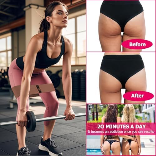 CFX Resistance Bands Set, Exercise Bands with Non-Slip Design for Hips & Glutes, 3 Levels Workout Bands for Women and Men, Booty Bands for Home Fitness, Yoga, Pilates