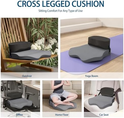 Johnear Cross Legged Office Chair Cushion Meditation Chair Meditation Cushion Floor Pillows for Adults Sitting Yoga Enthusiasts, Meditation Fanatics Seat (Grey)