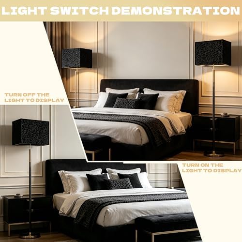 GO&SO Large Rectangle Lamp Shades Set of 2,16"Lx8"W x10"H Black Leopard