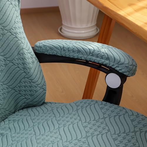 FORCHEER Green Gaming Chair Covers with Armrest Covers Stretch Jacquard Computer Game Chair Slipcover 4 Pieces Cat Scratch Proof Washable