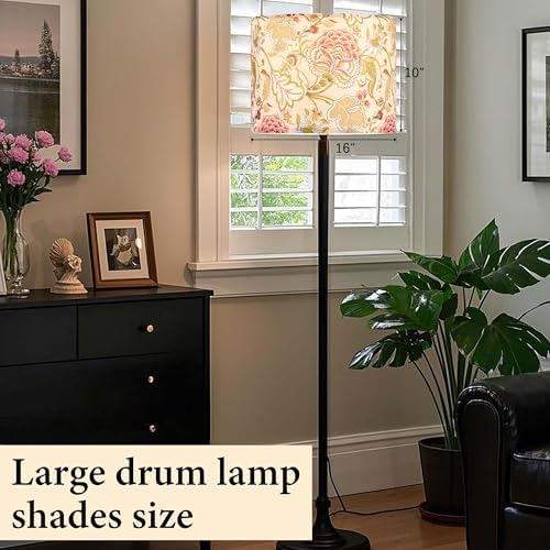 GO&SO Lamp Shades 1Pc,16" D x 10" H,Multicolored Floral Large Drum