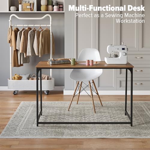 WOHOMO Folding Desk, 47.2" Foldable Computer Table for Small Spaces, Walnut