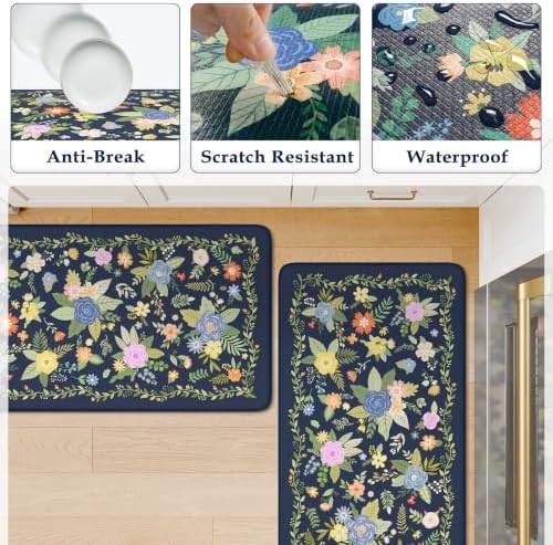 KIMODE Anti Fatigue Kitchen Mats for Floor,Farmhouse Rugs for Kitchen Floor