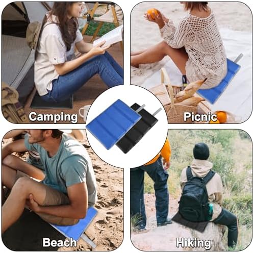 Cosmos 2 Pcs Foldable Seat Cushion Sitting Pad Portable Camping Sit Cushion Sitting Mat Foam Insulated Seat Pad, Waterproof Seating Mat with Strap for Travel Picnic Hiking Fishing