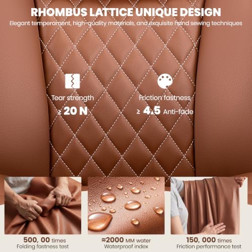 Leather Office Chair, Computer Desk Chair with Dual Back Support