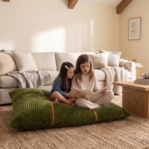 Big Joe Turnabout 3-in-1 Convertible Kids Bean Bag Chair, Moss Green
