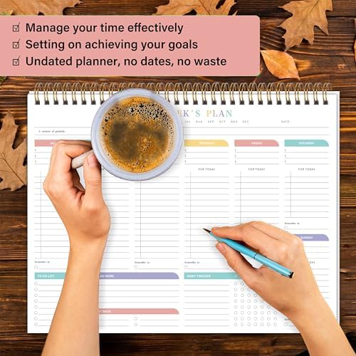 TREES Weekly To-Do List Notepad, 52-Week Desk Planner Organizer, 8.5" x 11"