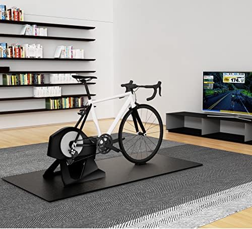 Cycleclub Bike Mat Compatible with Peloton Bike,Elliptical,Treadmill Mat, 6mm Thick, Under Exercise Bike Trainer Pad for Indoor Stationary Spin Bike Gym Equipment Hardwood Floor Carpet Protector