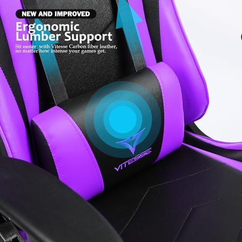 VIT Ergonomic Gaming Chair for Teens, 330 lbs PC Computer Gamer Chair Adults, Racing Gaming Office Chair, Silla Gamer Height Adjustable Swivel Chair with Lumbar Support and Headrest
