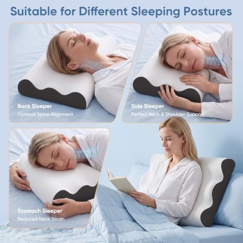 NEWBULIG Neck Support with Contour Memory Foam Cervical Pillow