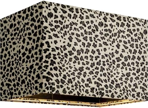 GO&SO Medium Rectangle Lampshades Set of 2,14"Lx8"W x9"H Yellow Leopard Art