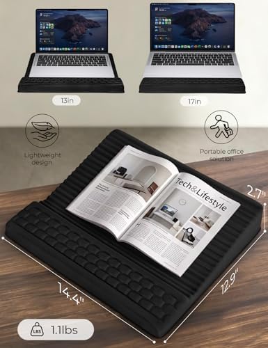 Laptop Stand with Wrist Rest, Reversible Lap Desk with Support