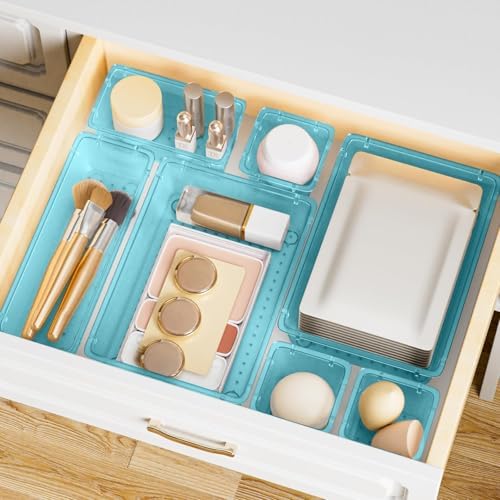 SpaceHacks 15 PCS Plastic Drawer Organizer Set, Drawer Storage Trays
