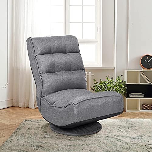 GIANTEX 360 Degree Swivel Gaming Chair, 6 Position Adjustable (Grey)