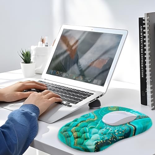 Ergonomic Mouse Pad Wrist Rest, 15° Memory Foam, Non-Slip PU Base
