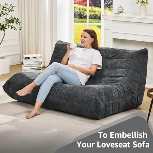 Hobestluk Large Bean Bag Chairs for Adults Fireside BeanBag Couch Togo Sofa