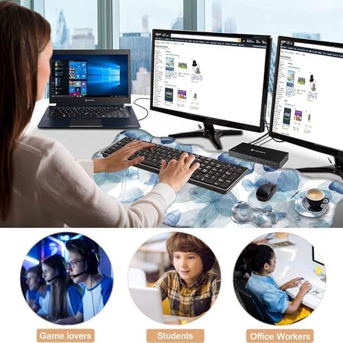 Mouse Pad with Wrist Support + Desk Mat + Coaster 3 in 1 Set, XL Large Gaming Mousepad Ergonomic Mouse Pads for Desk Computer Laptop Office,Blue Butterfly