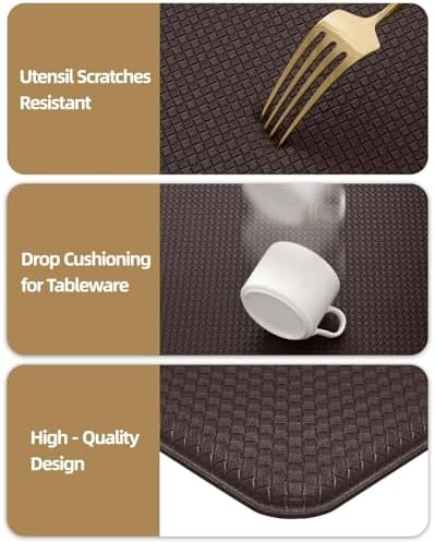 Color&Geometry Wide Kitchen Floor Mat 24x108 Anti Fatigue Easy Clean, Brown