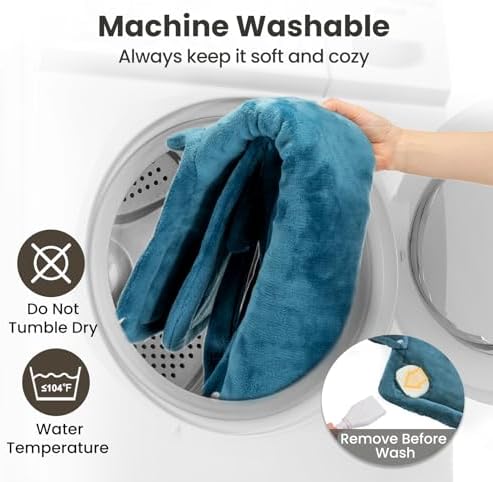 DAILYLIFE Heating Pad for Neck and Shoulders and Back, Electric Heating Pad for Back Pain Relife, 6 Heating Settings, UL Certified with Overheating Protection and Machine Washable, 26"x35", Blue