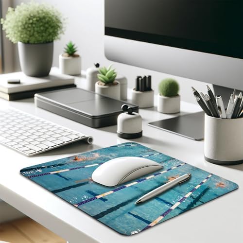 Olympic Swimming Pool Lanes Mouse Pad, Sports Competition Athlete Desk Mat
