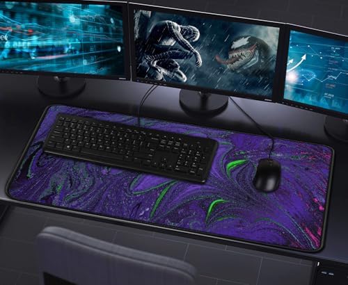 Large Mouse Pad with Stitched Edges, Durable Non-Slip Natural Rubber Base