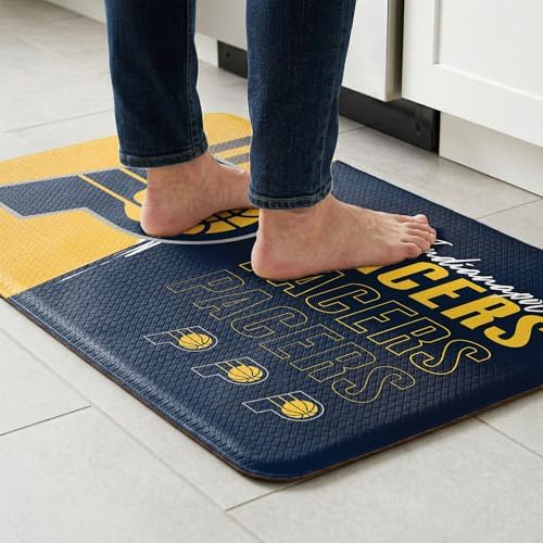 Northwest NBA Indiana Pacers Embossed Anti-Fatigue Mat, Cushioned Kitchen Floor Rug, Non-Slip PVC Standing Comfort, 18 x 30 in