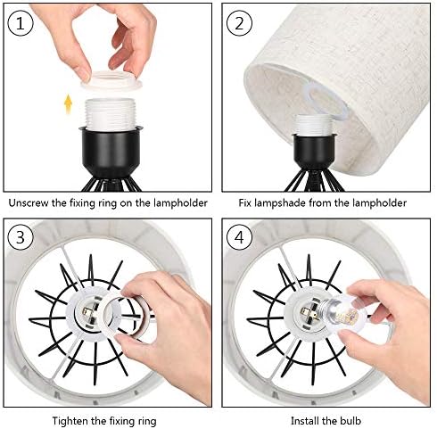HAITRAL Black Modern Table Lamp - Minimalist Small Bedside Lamp,13.8 Inch