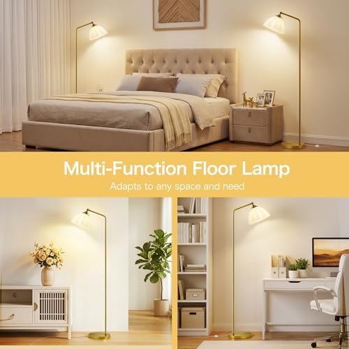 GyroVu Floor Lamps for Living Room, 63" Modern Tall Standing Lamp, 3CCT