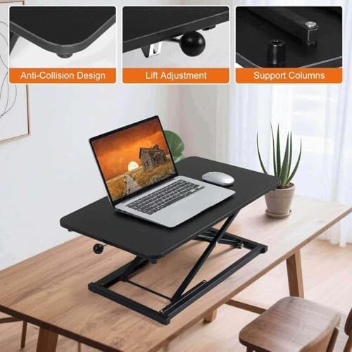 Adjustable Standing Desk Black Converter Keyboard Riser 23.6 Inch