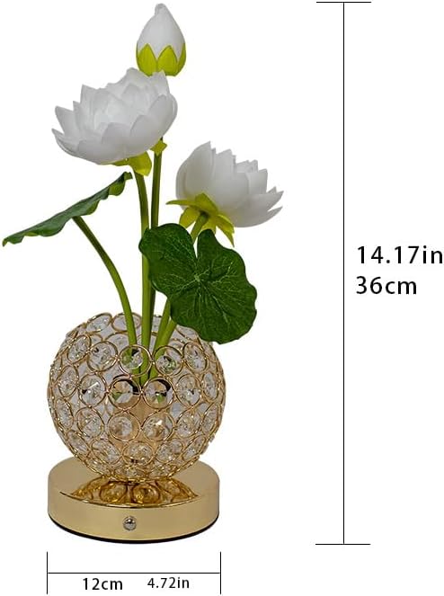 Lily Flower Lamps, Rechargeable Cordless Small Desk Lamp, 3 Colors Dimmable Artificial Flowers Night Light, Fake Bouquet 3 Lilies with Crystal Vase for Home Date Party Decoration (Pink - Lotus)