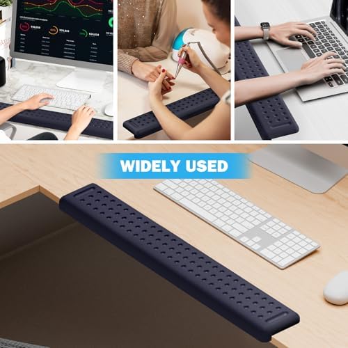 Leolee L-Shaped Desk Long Wrist Rest Elbow 60CM, Deep Blue Arm Rest