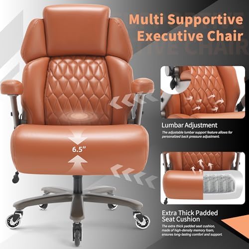 Big and Tall Office Chair 700lbs, Ergonomic High Back Computer Desk Chair